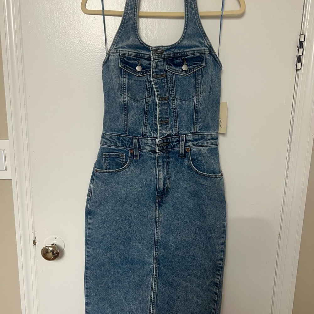 Sexy Denim Halter Dress
